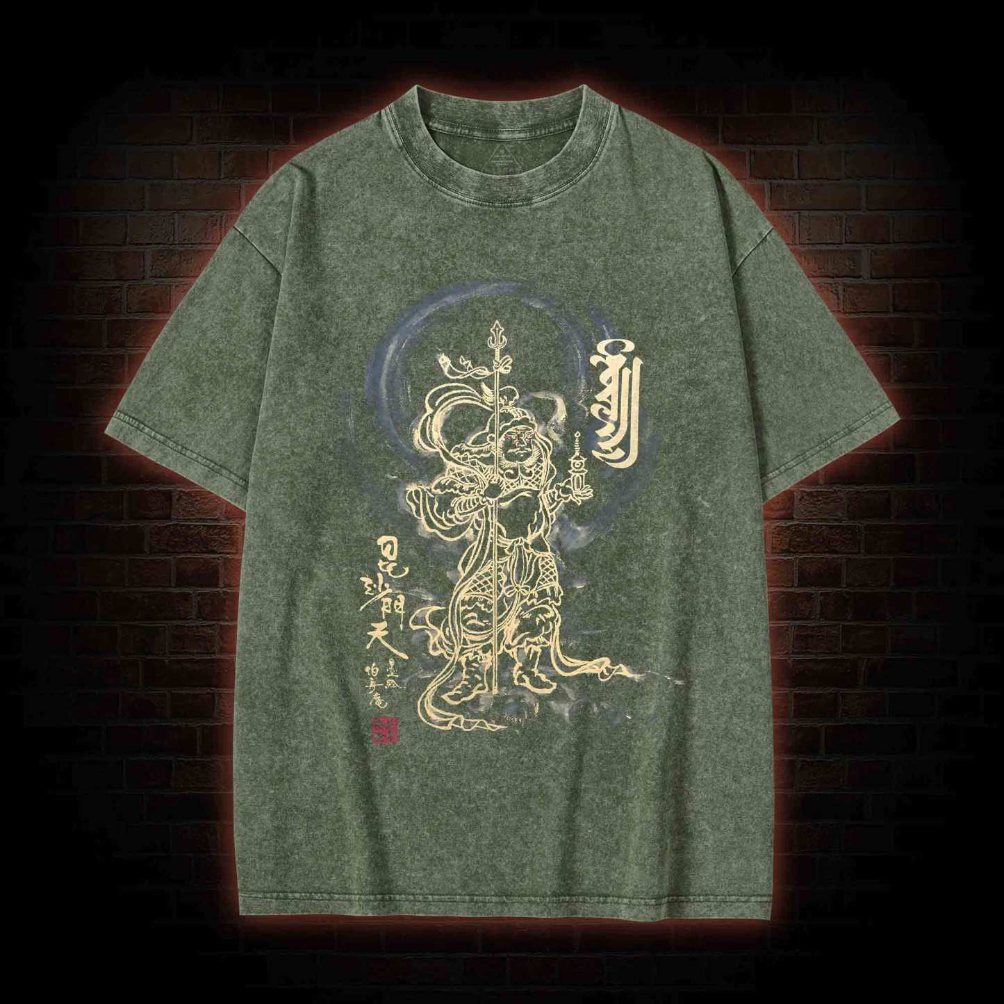 Bishamon-ten Buddhist Washed T-shirt