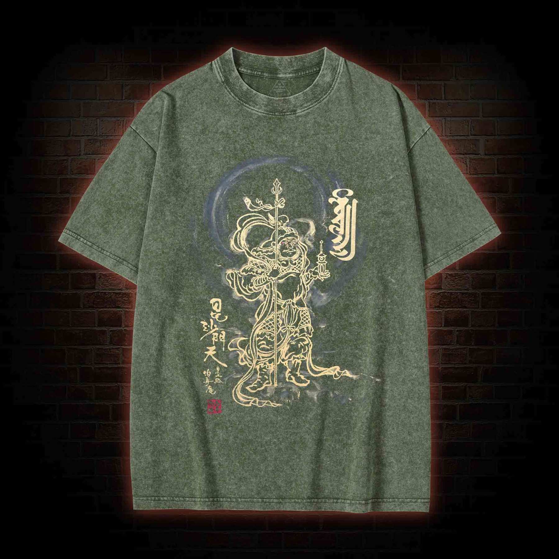 Bishamon-ten Buddhist Washed T-shirt
