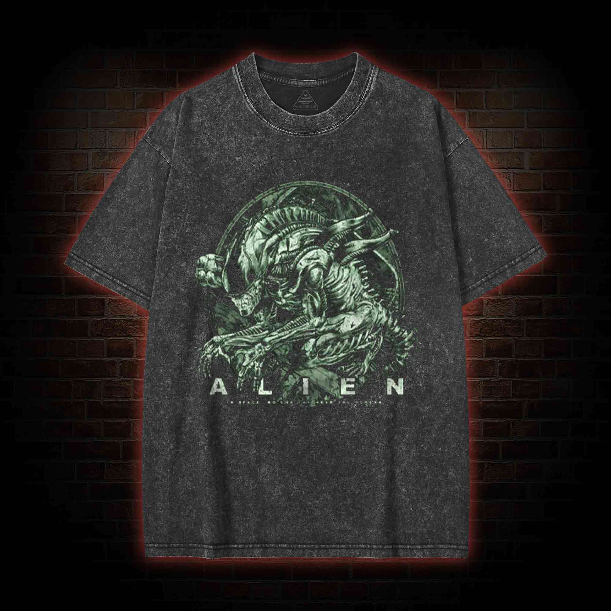 Alien Vintage Design Washed T-shirt
