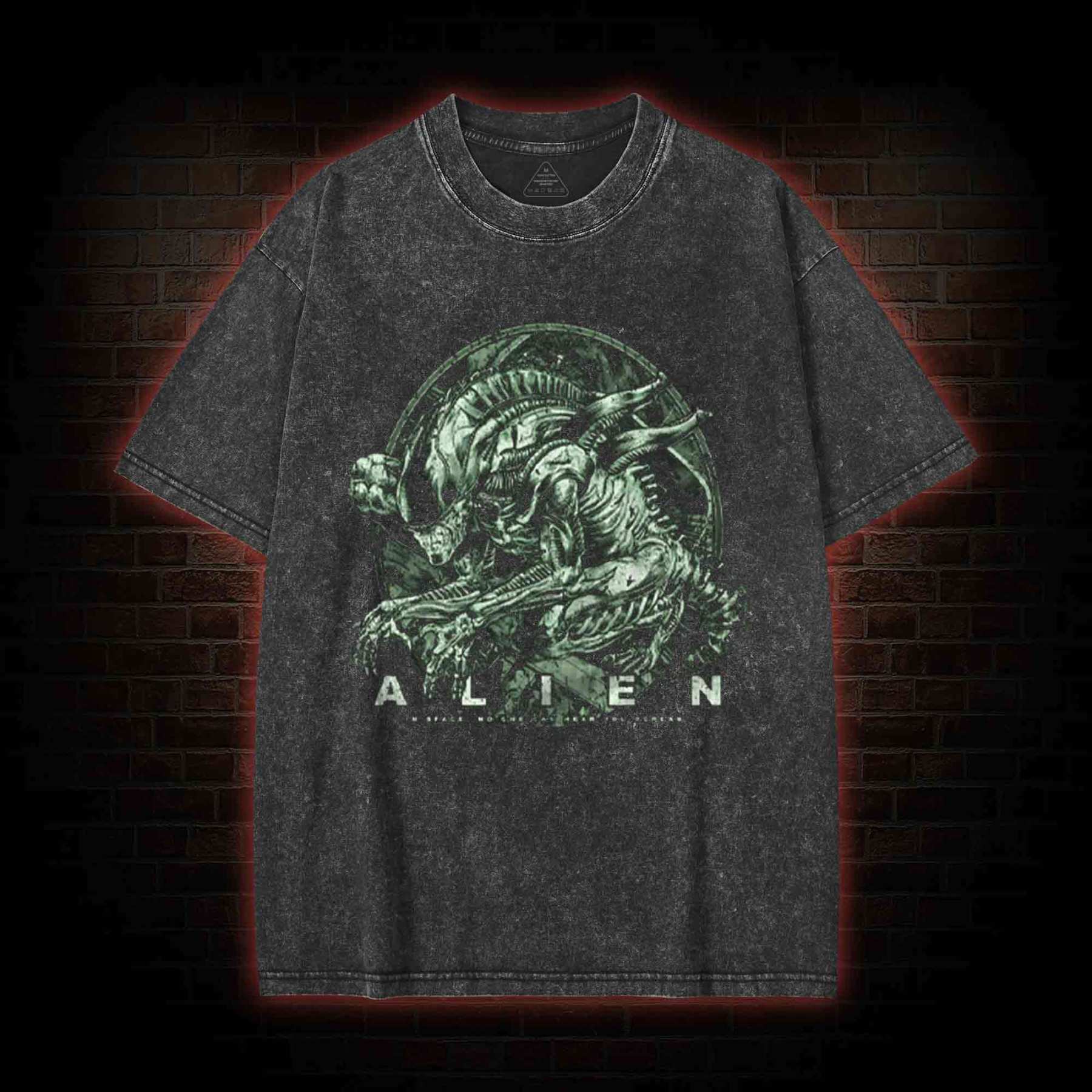 Alien Vintage Design Washed T-shirt