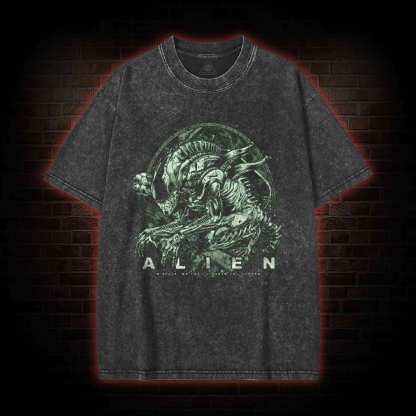Alien Vintage Design Washed T-shirt