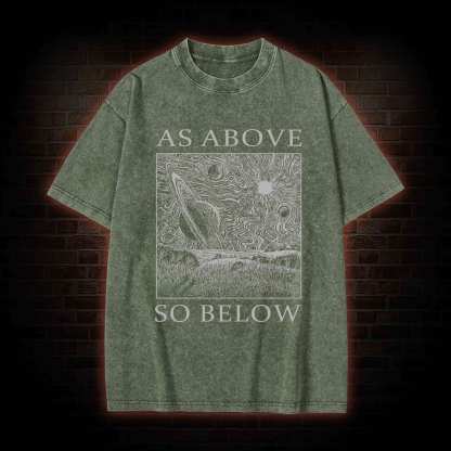 Retro As Above So Below Washed T-shirt