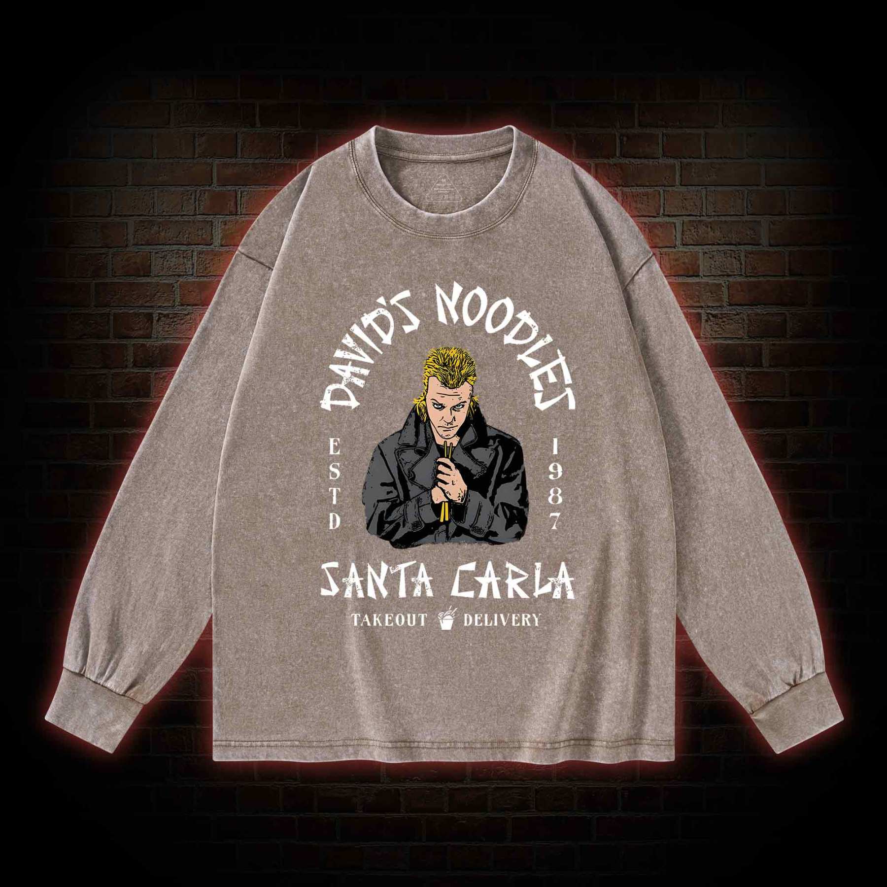 David's Noodles Santa Carla Washed Long-Sleeve T-shirt