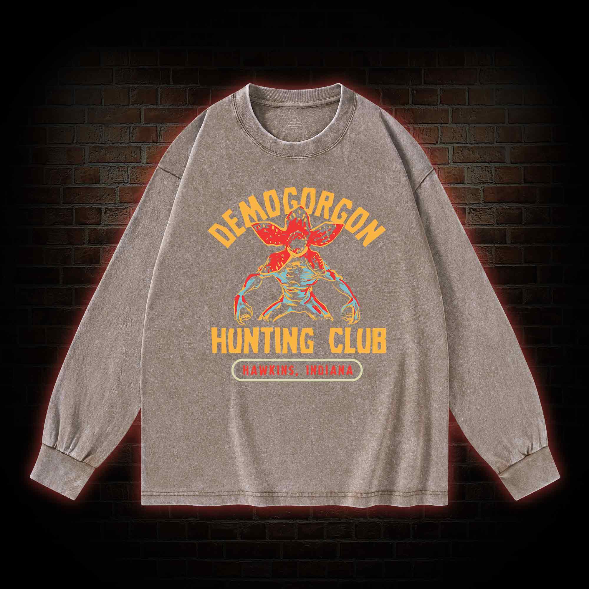Demogorgon Hunting Club Washed Long-Sleeve T-shirt