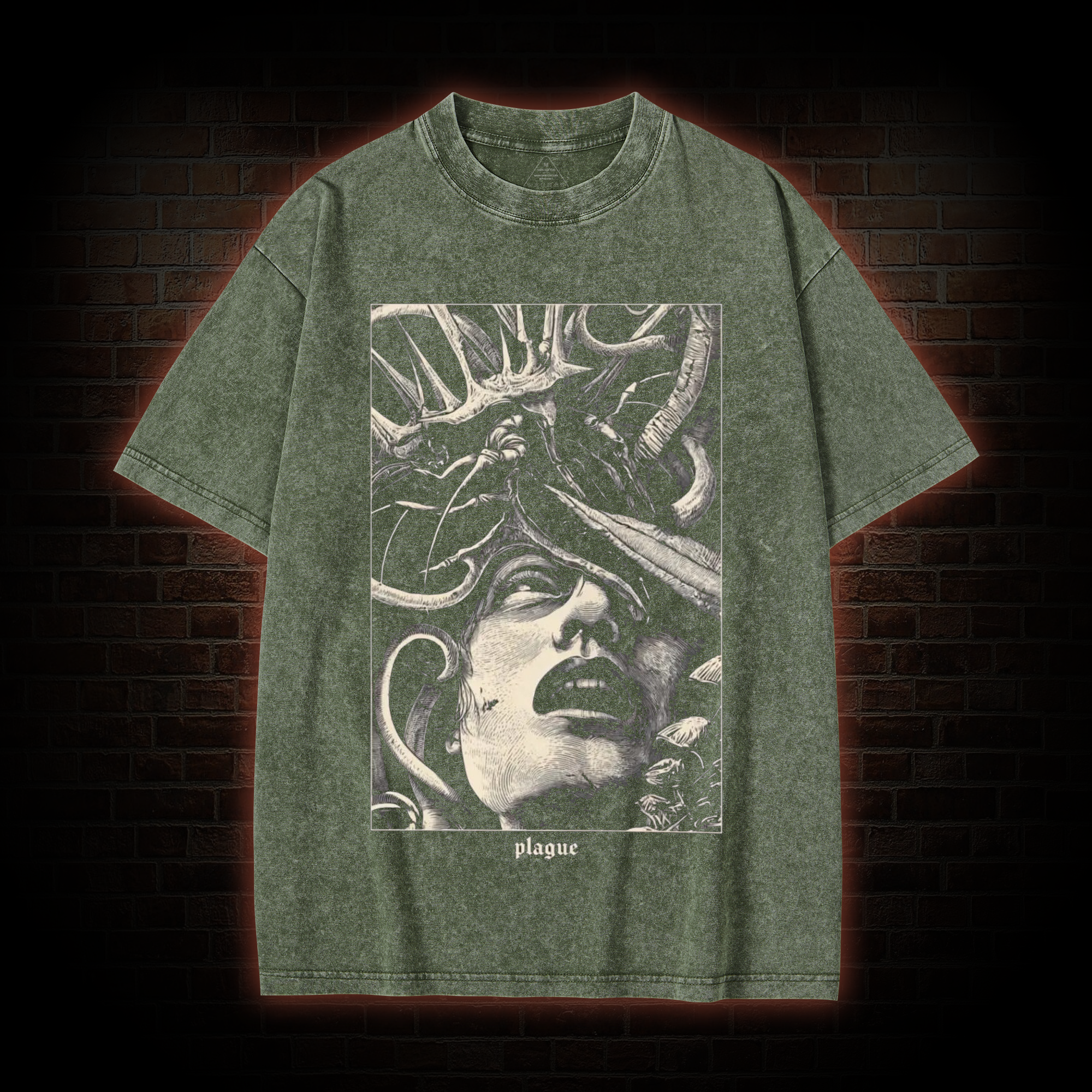 Gothic Parasite Attack Washed T-shirt