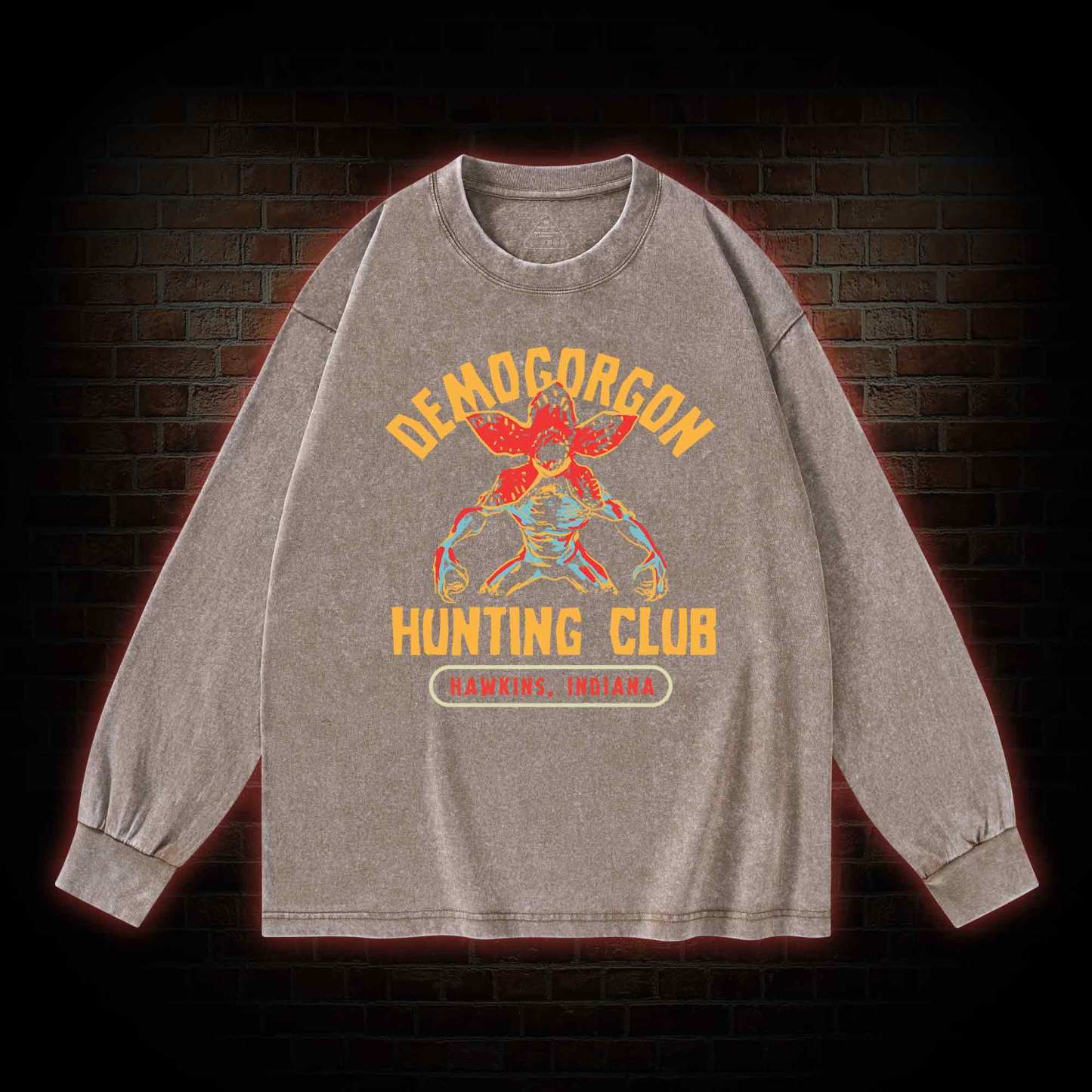 Demogorgon Hunting Club Washed Long-Sleeve T-shirt