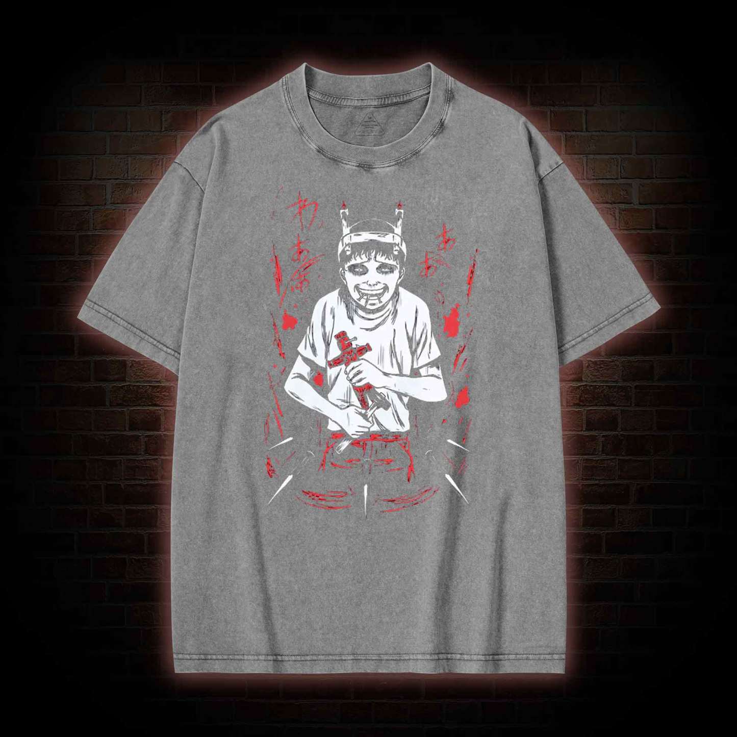 Dark Illustration Washed T-shirt