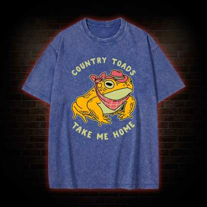 Country Toads Take Me Home Washed T-shirt