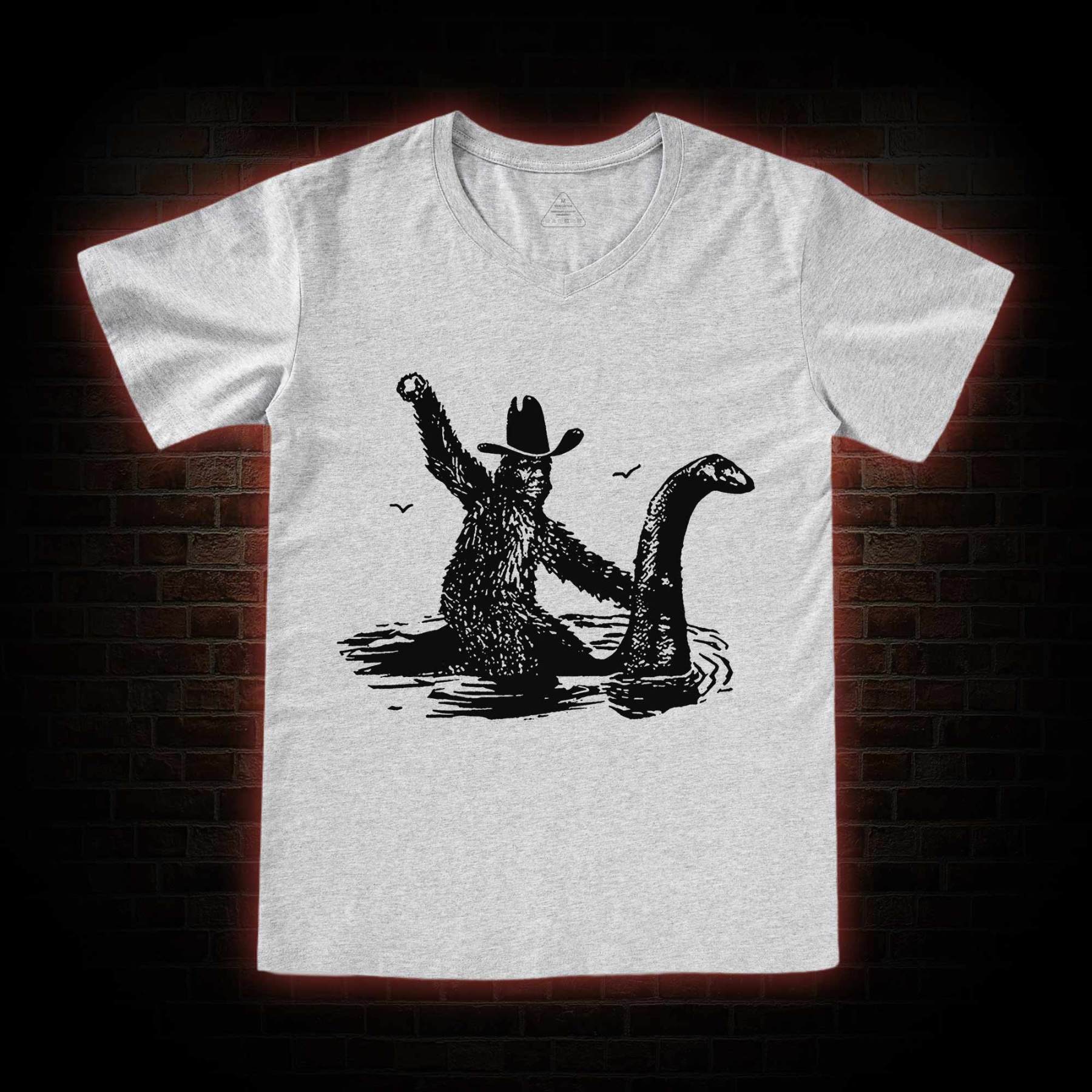 Bigfoot And Loch Ness Monster V-Neck Classic T-Shirt