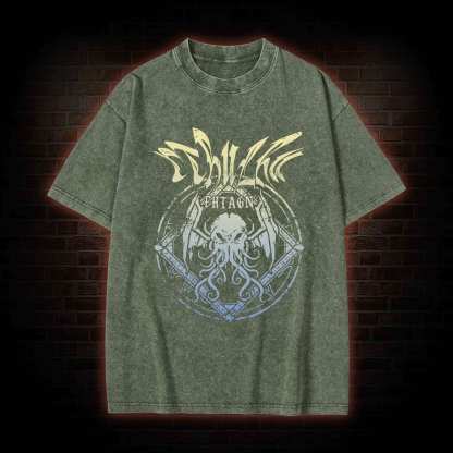 Cthulhu Fhtagn Washed T-shirt
