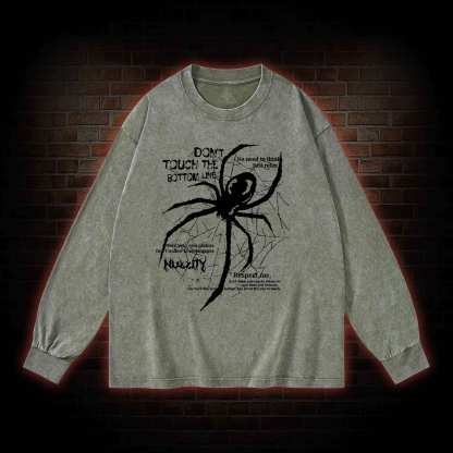 Don't Touch The Bottom Line Washed Long-Sleeve T-shirt