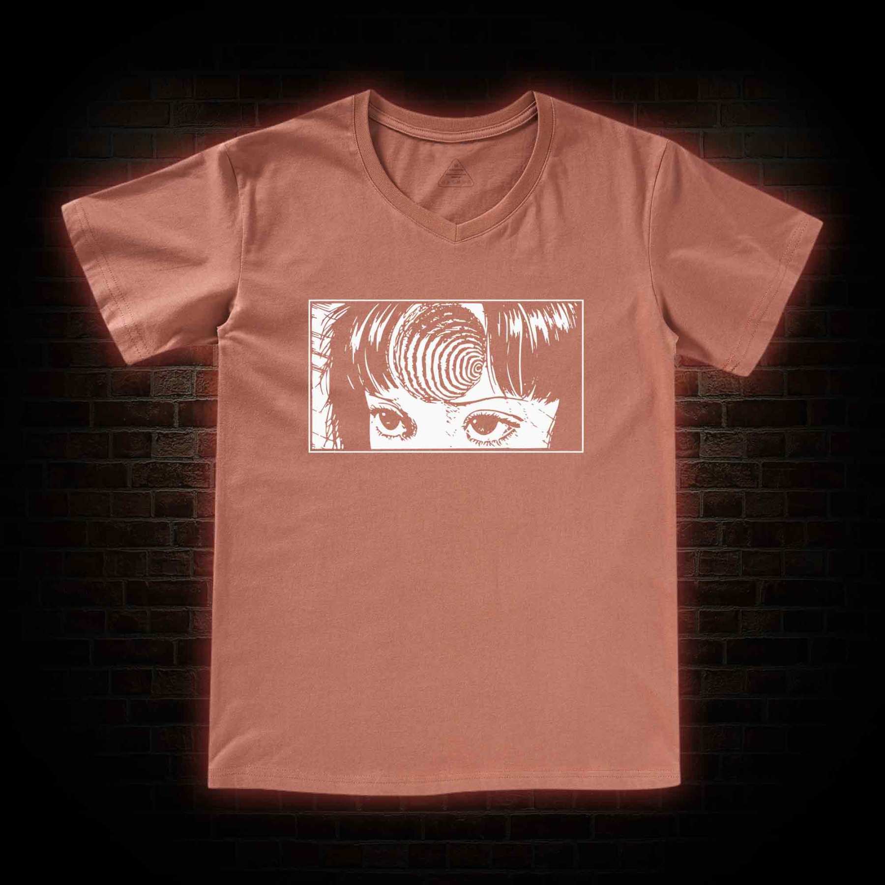 Creepy Girl Eyes V-Neck Classic T-Shirt