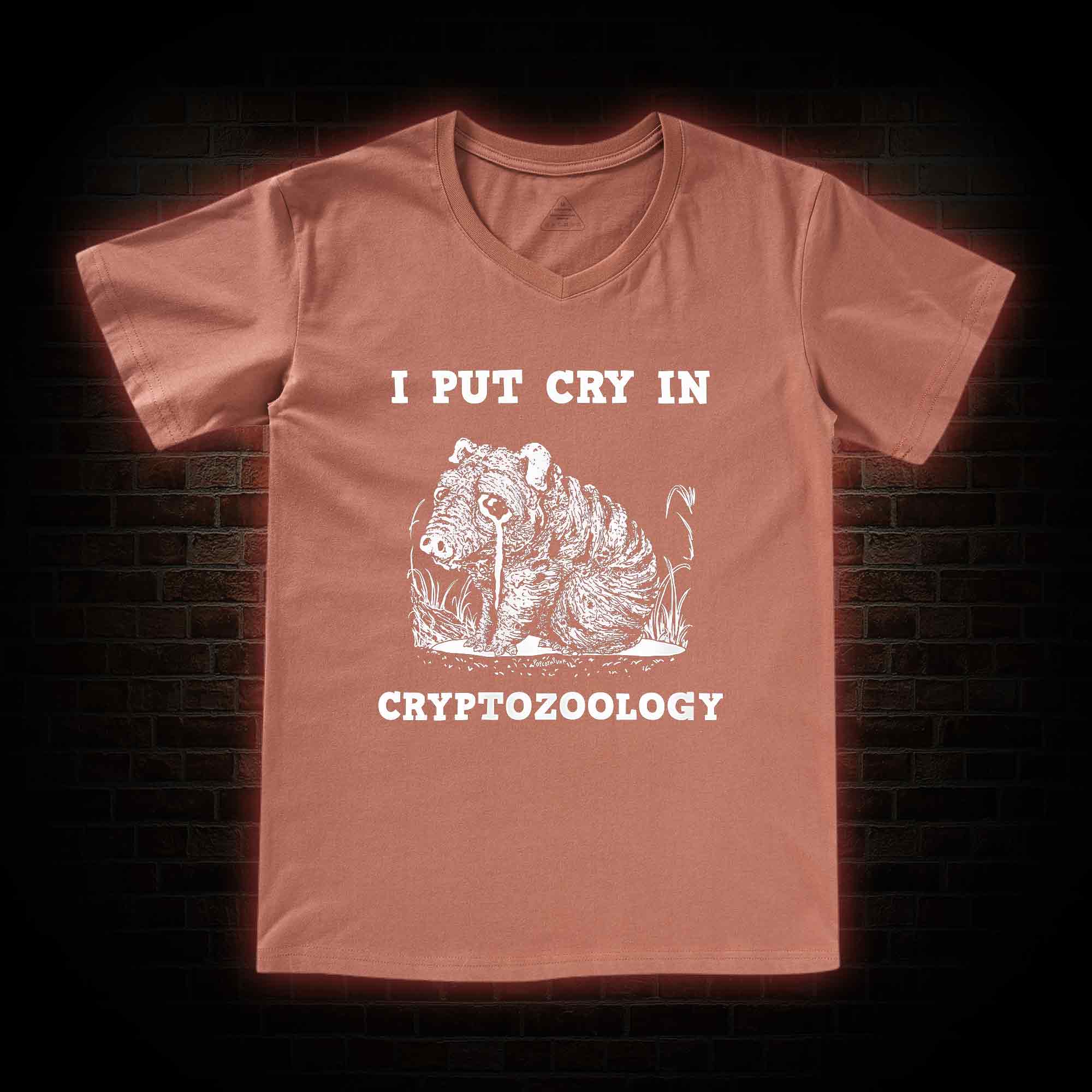 I Put Cry in Cryptozoology V-Neck Classic T-Shirt
