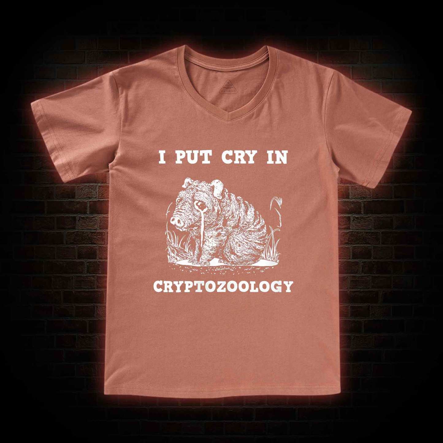 I Put Cry in Cryptozoology V-Neck Classic T-Shirt
