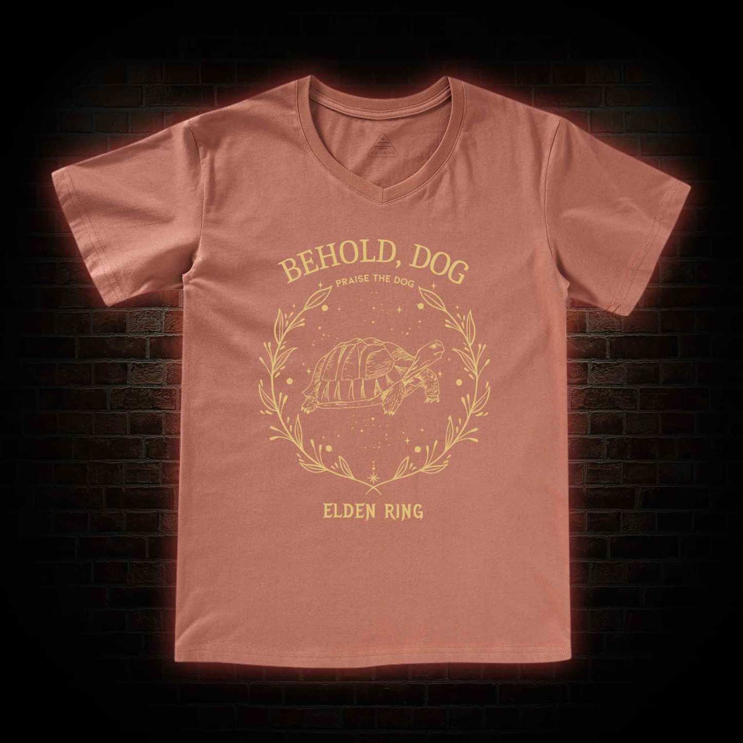 Behold Dog Back Print V-Neck Classic T-Shirt