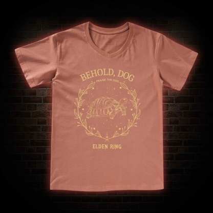 Behold Dog Back Print V-Neck Classic T-Shirt