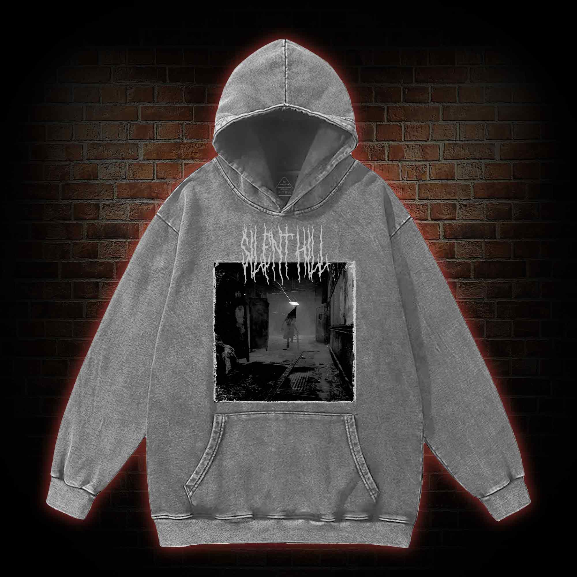 Red Pyramid Thing Retro Washed Hoodie