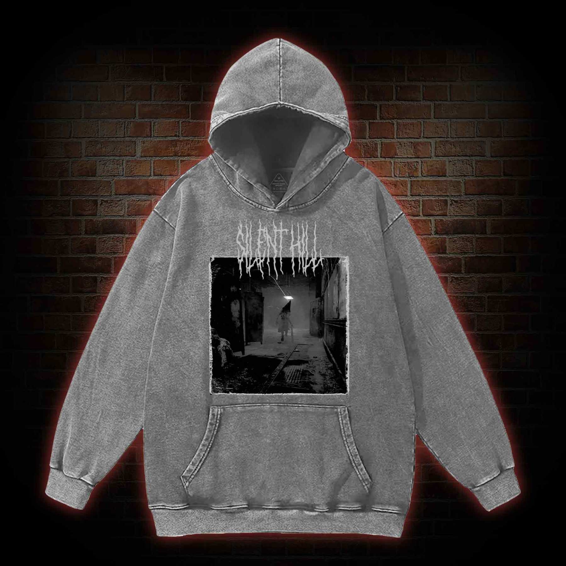 Red Pyramid Thing Retro Washed Hoodie