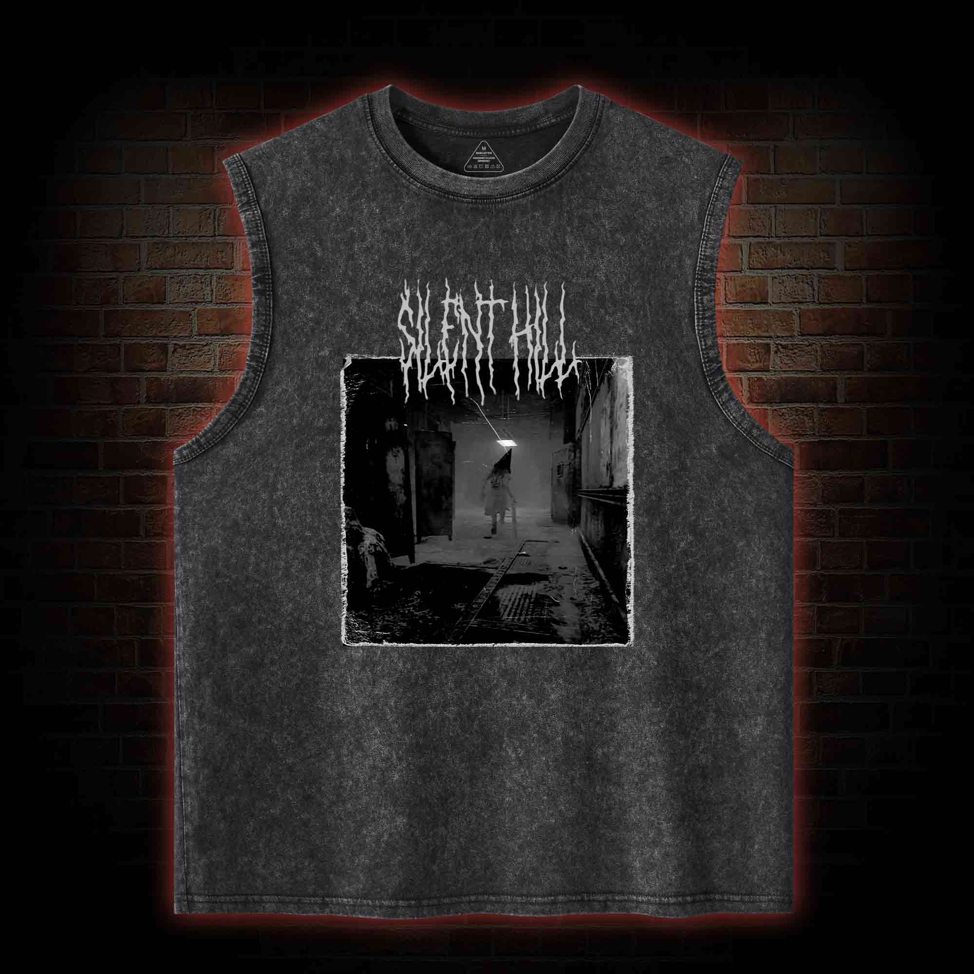 Red Pyramid Thing Retro Washed Tank Top