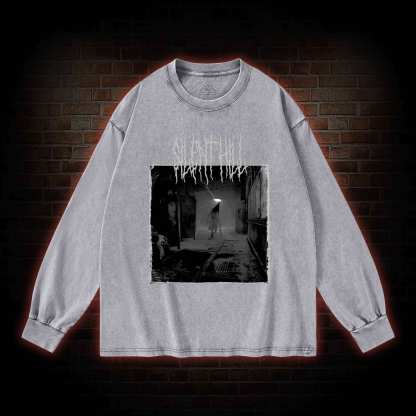 Red Pyramid Thing Retro Washed Long-Sleeve T-shirt