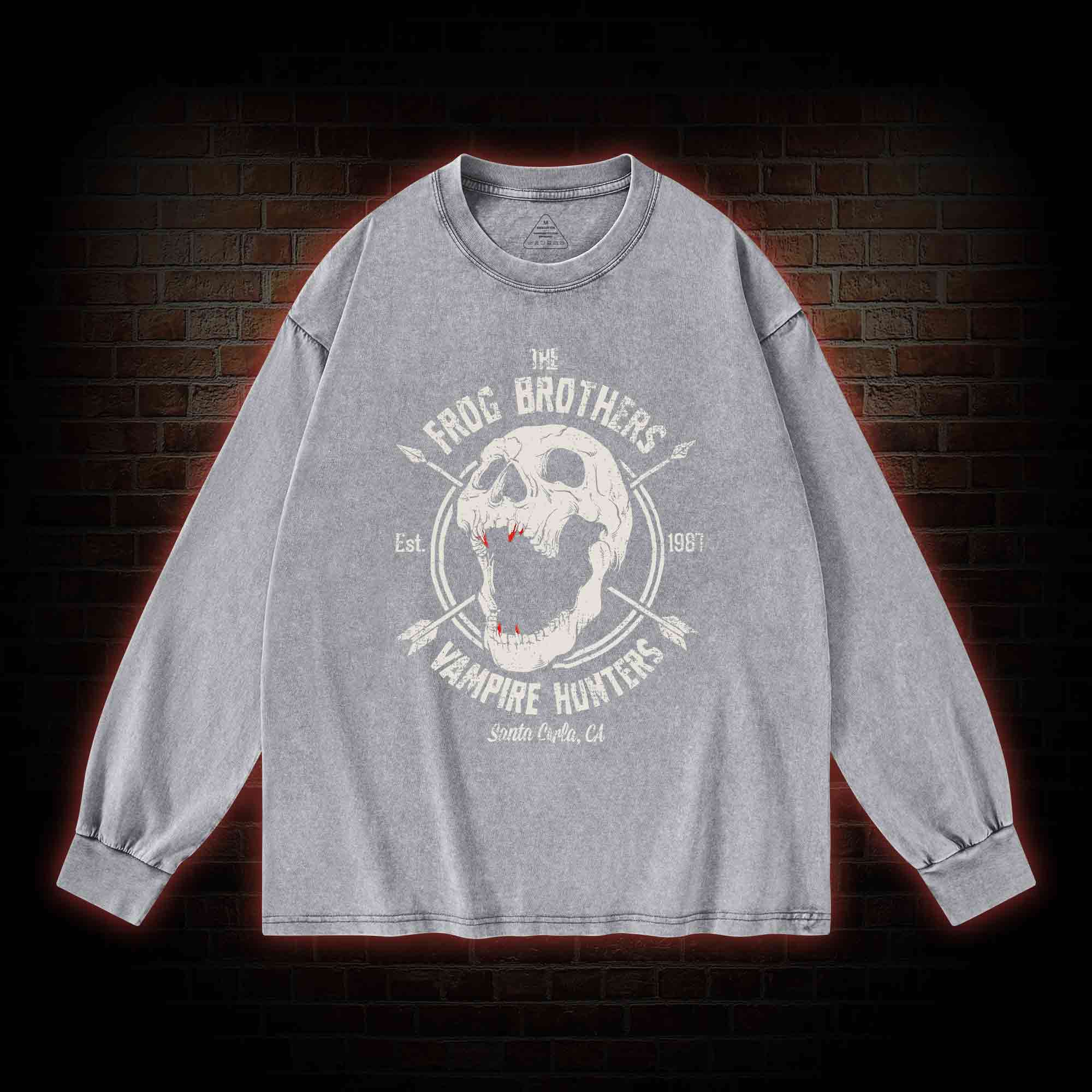 Vampire Hunters Washed Long-Sleeve T-shirt