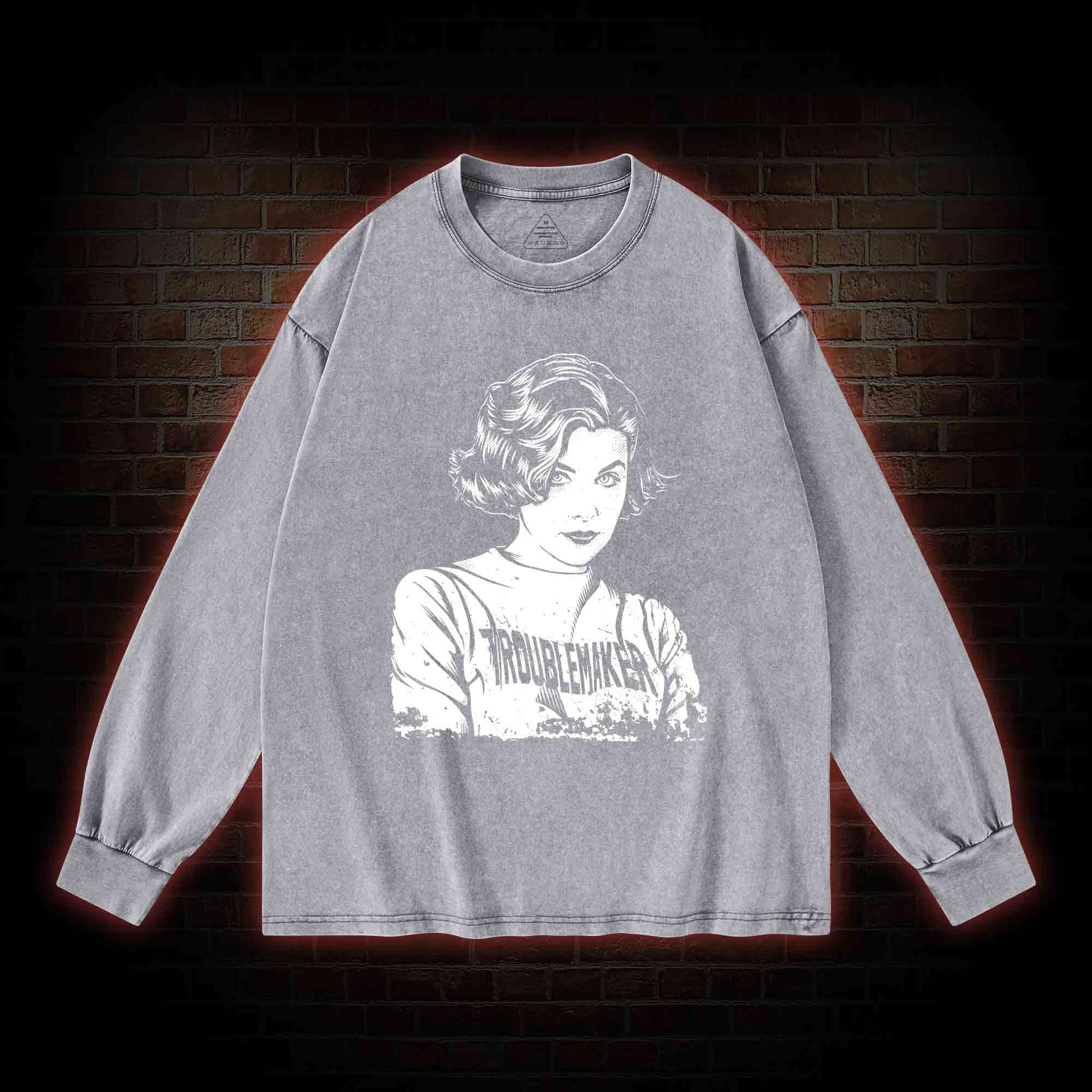 Troublemaker Washed Long-Sleeve T-shirt