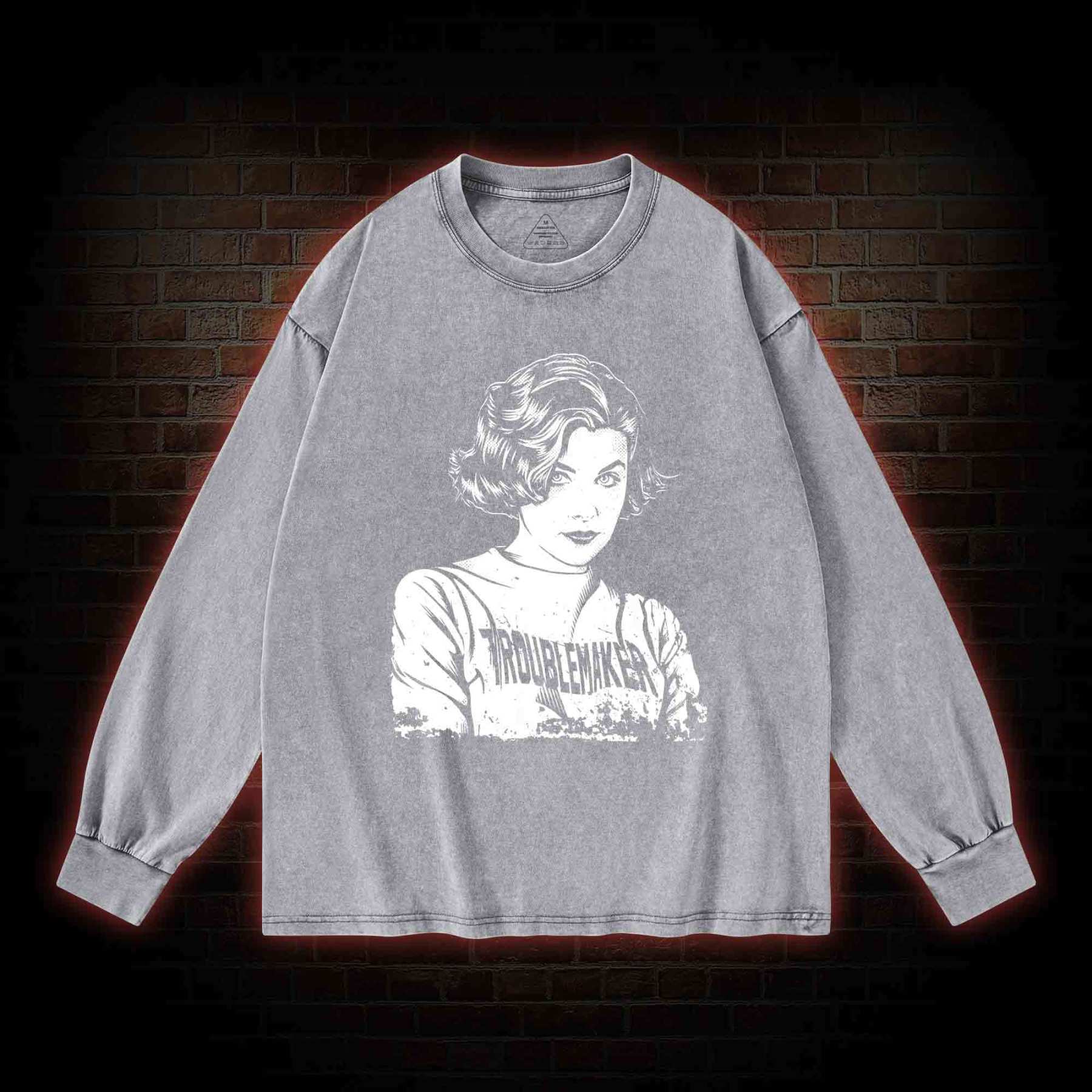 Troublemaker Washed Long-Sleeve T-shirt