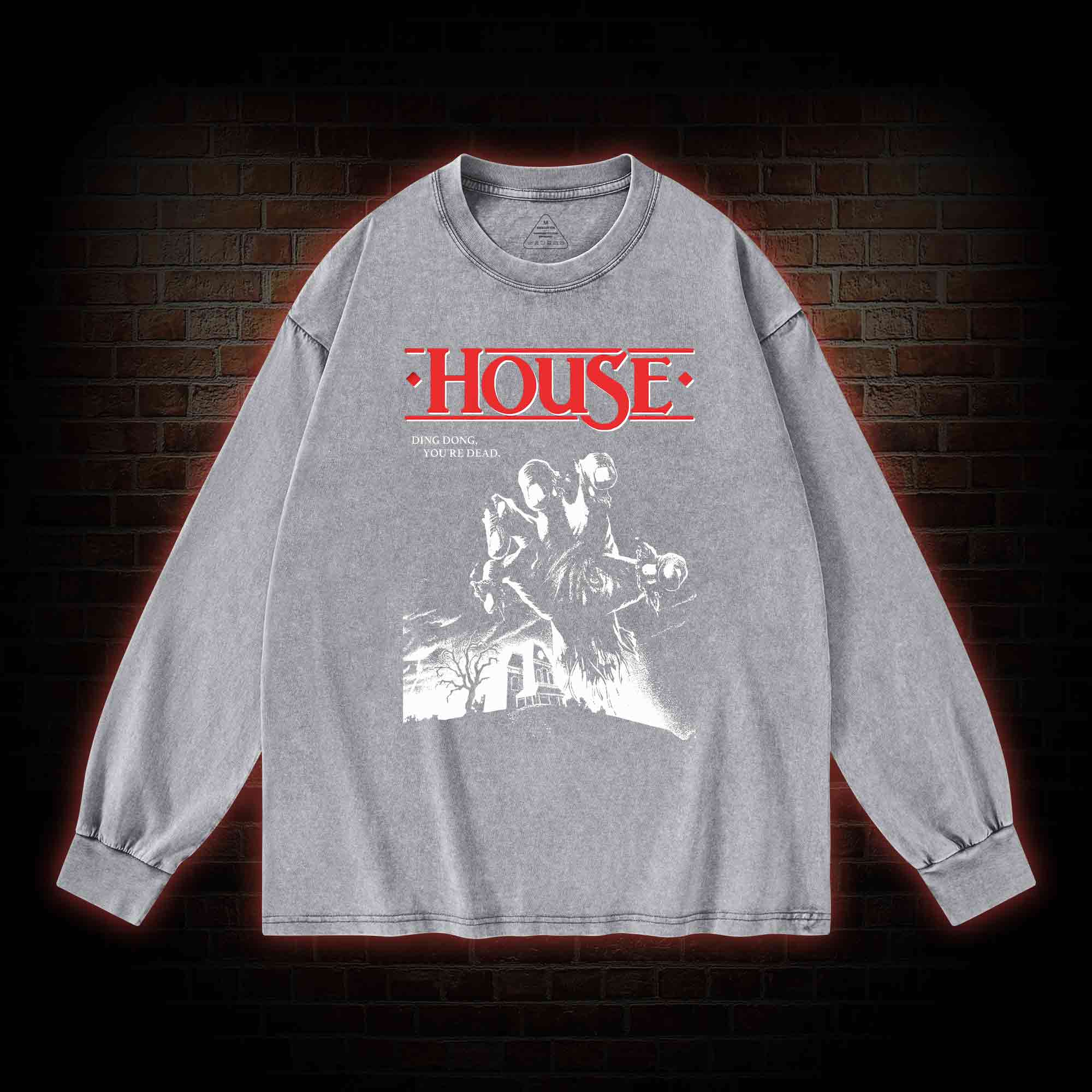 Ding Dong You're Dead Washed Long-Sleeve T-shirt