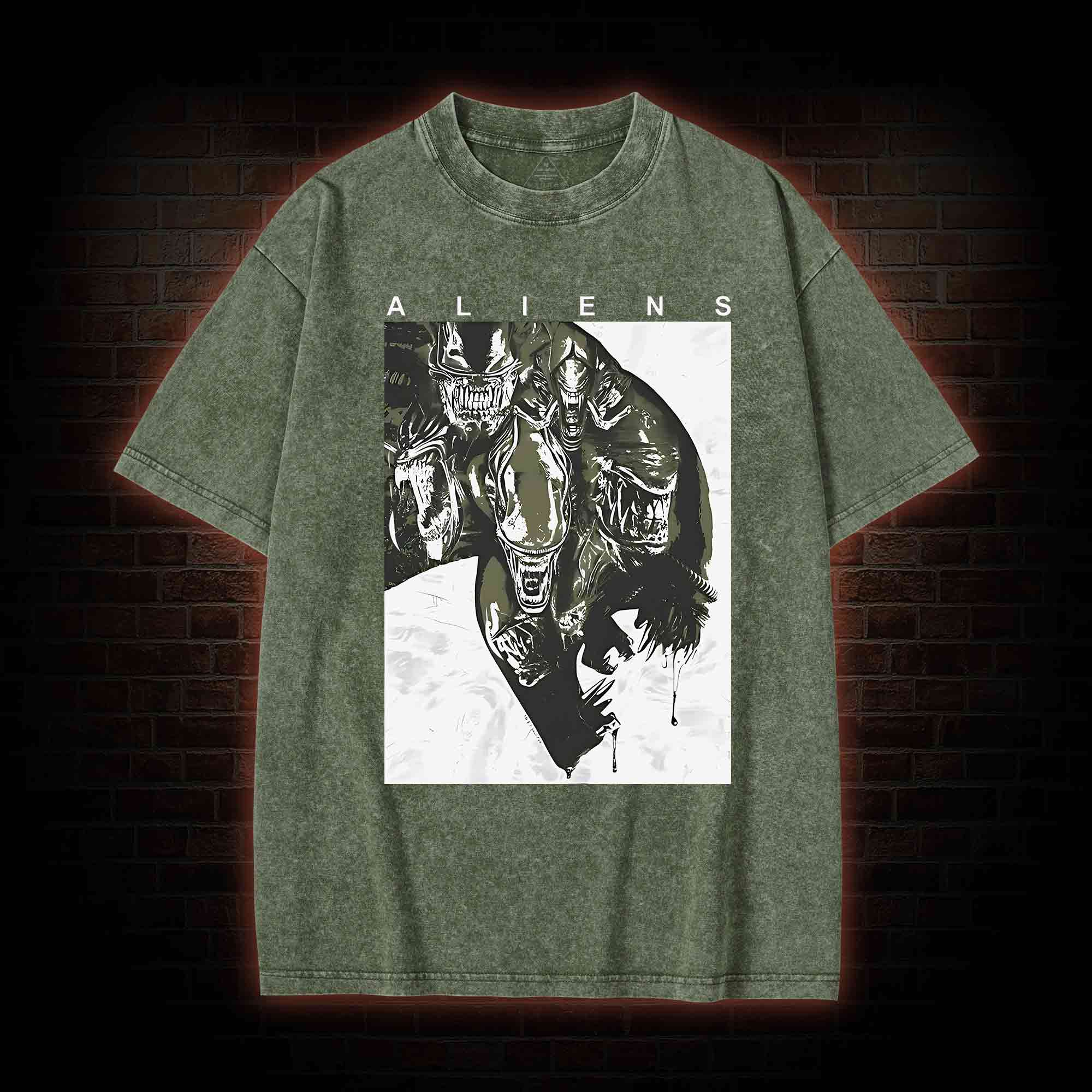 Aliens in Deep Space Washed T-shirt