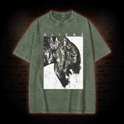 Aliens in Deep Space Washed T-shirt