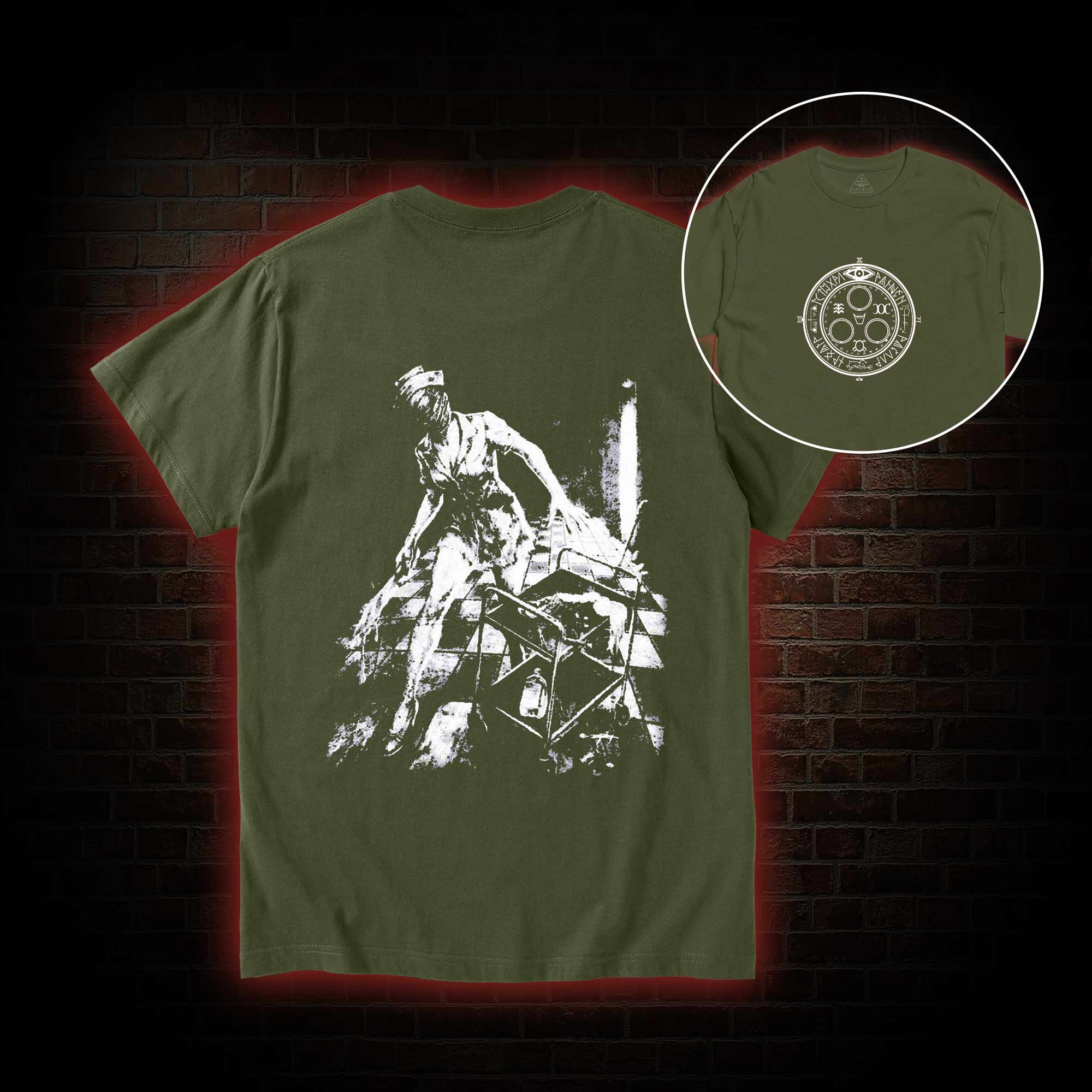 Retro Hello Nurse Back Print T-Shirt