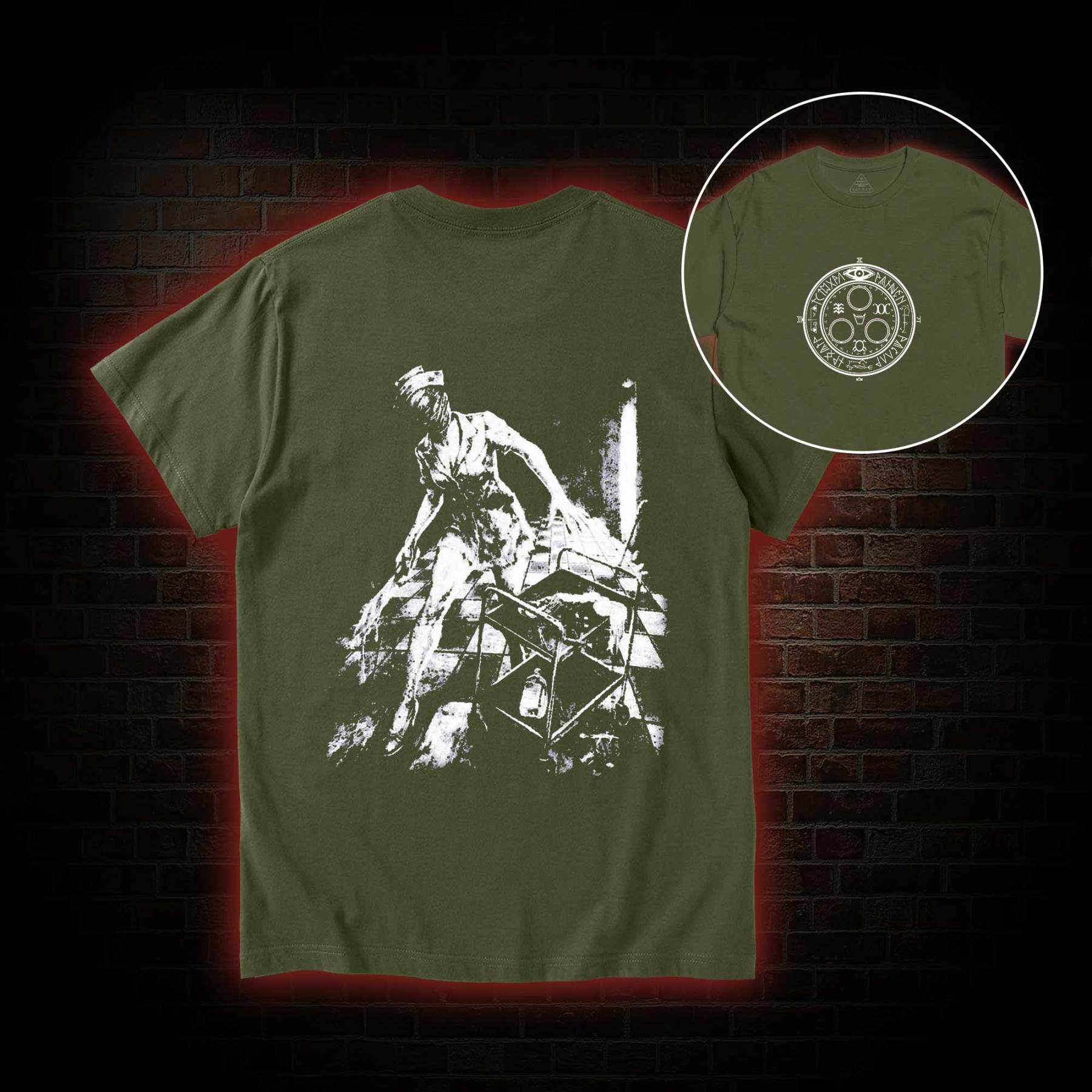 Retro Hello Nurse Back Print T-Shirt