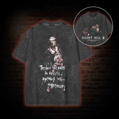 2459 back print Washed T-shirt