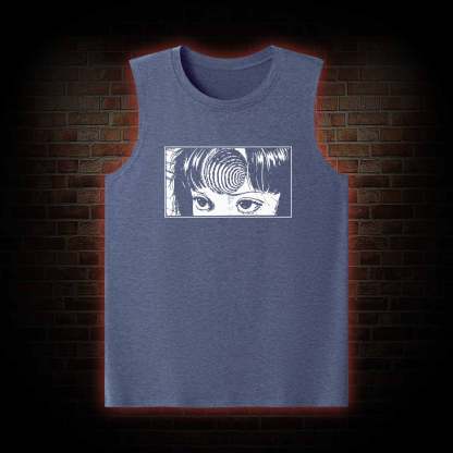Creepy Girl Eyes, Spiral Horror Manga Tank Top