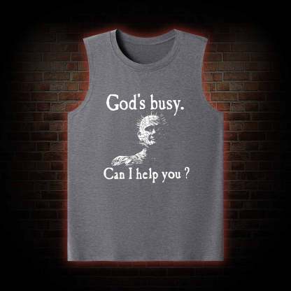 God's Busy Can I Help You? Tank Top