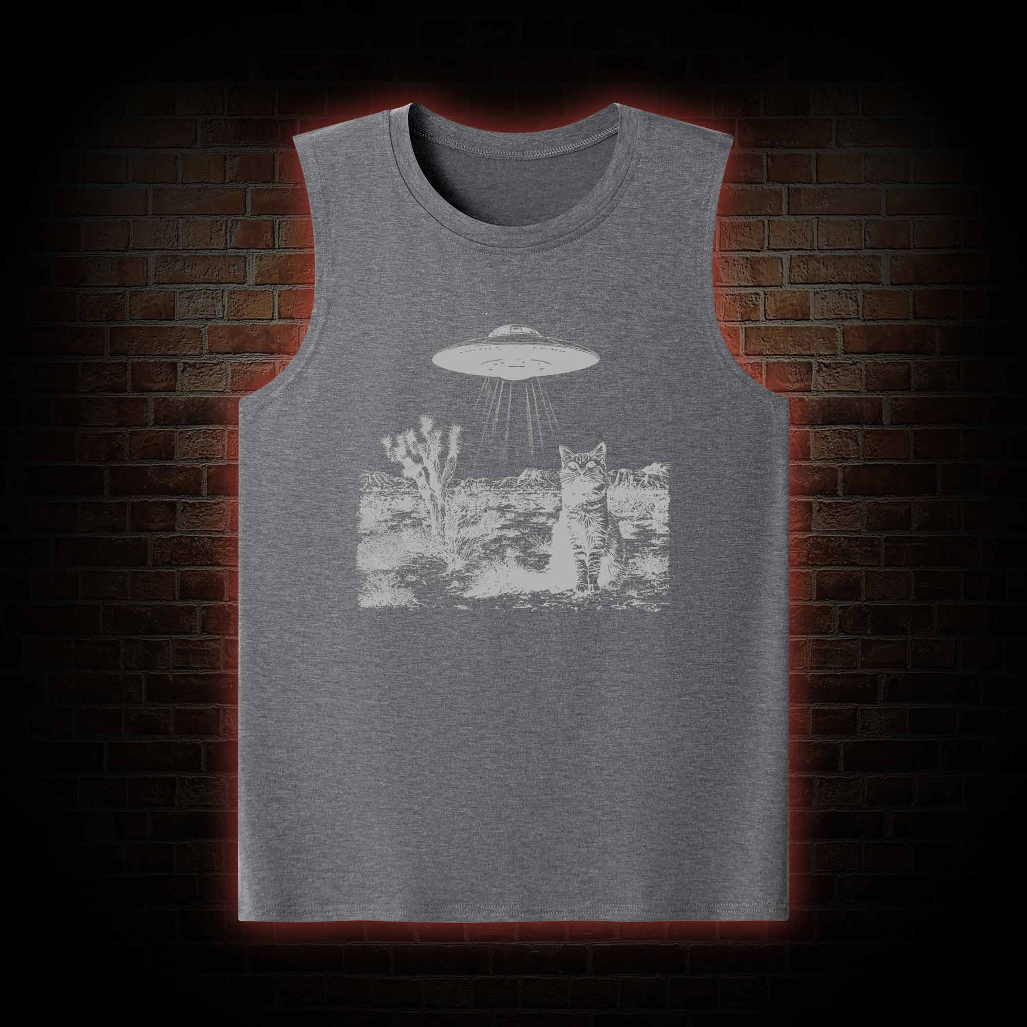 Ufo Cowboy Cat Tank Top