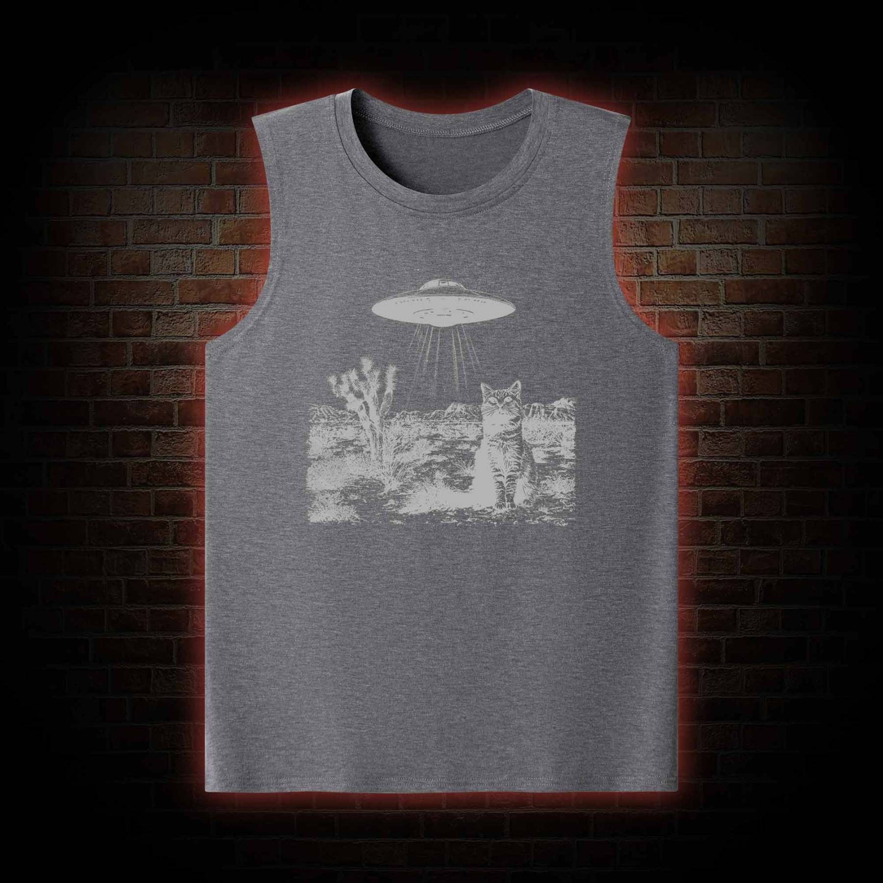 Ufo Cowboy Cat Tank Top