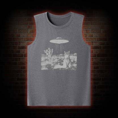Ufo Cowboy Cat Tank Top