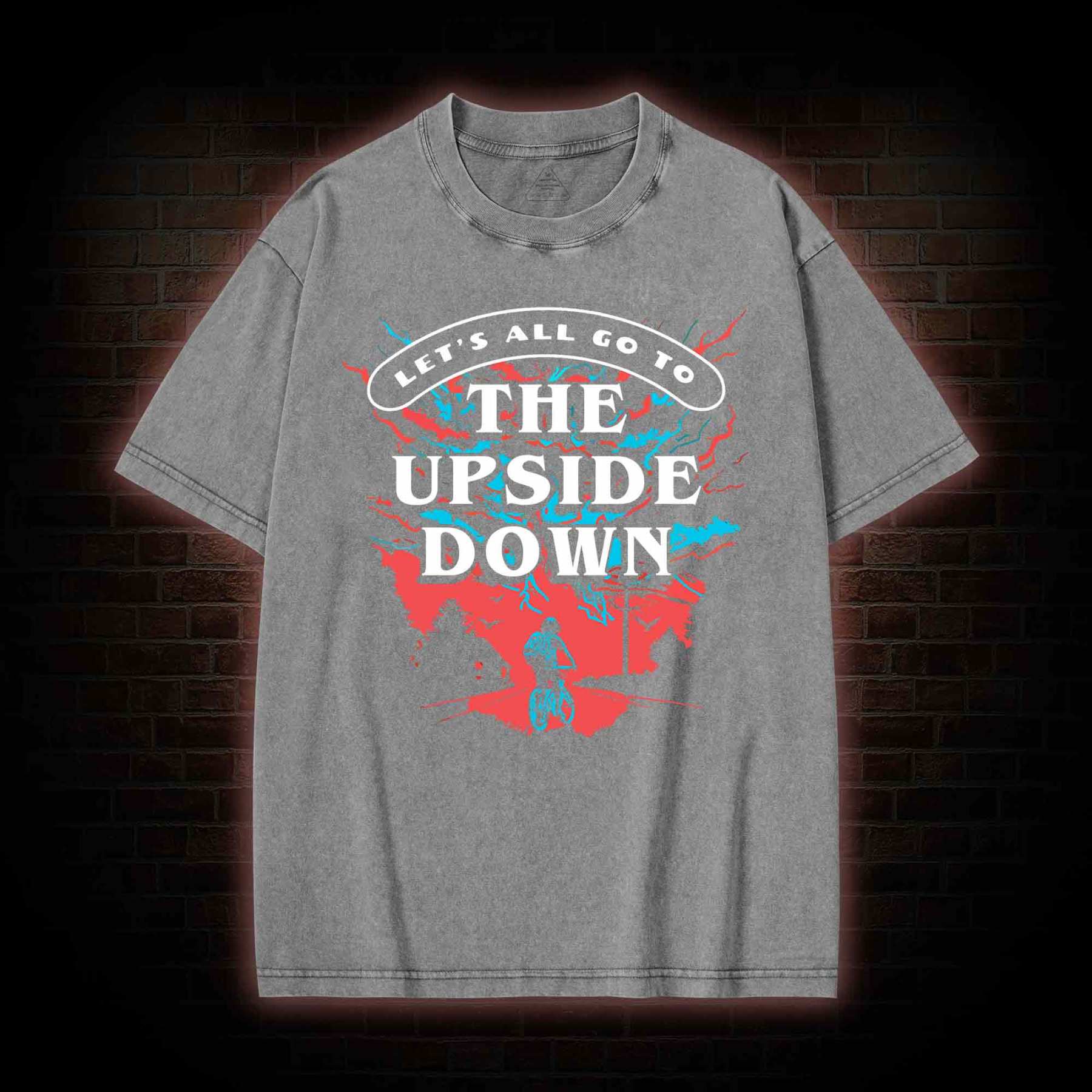 Let's All Go To The Upside Down Washed T-shirt