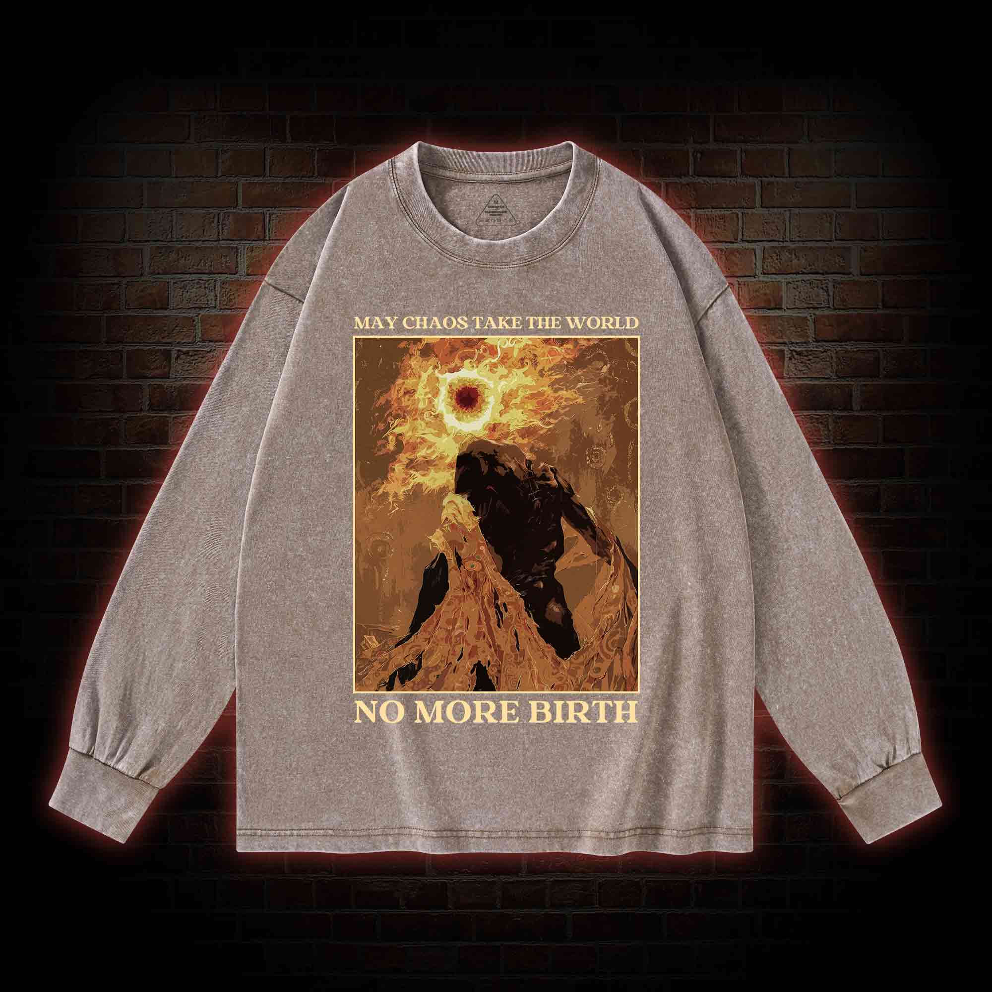 No More Birth Washed Long-Sleeve T-shirt