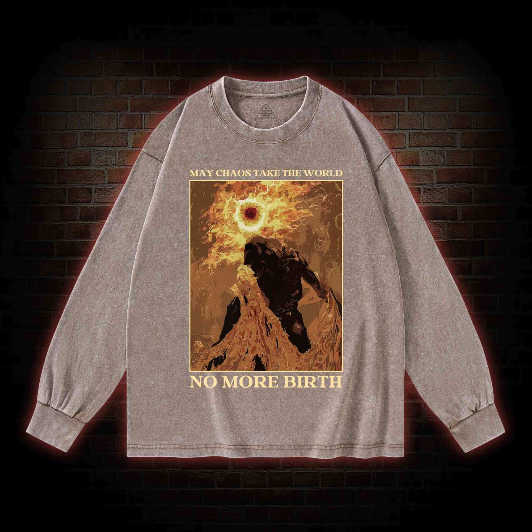 No More Birth Washed Long-Sleeve T-shirt