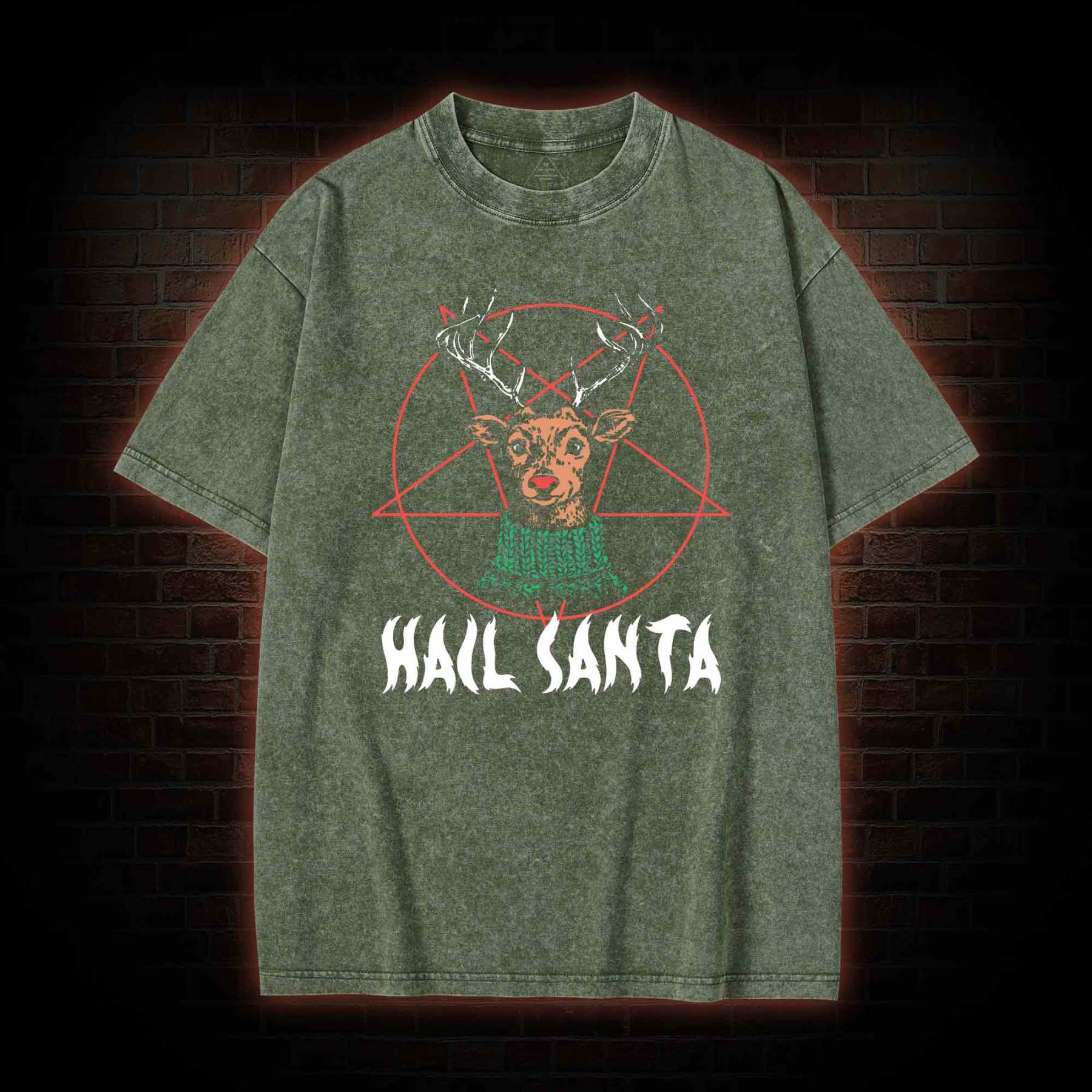 Hail Santa Washed T-shirt
