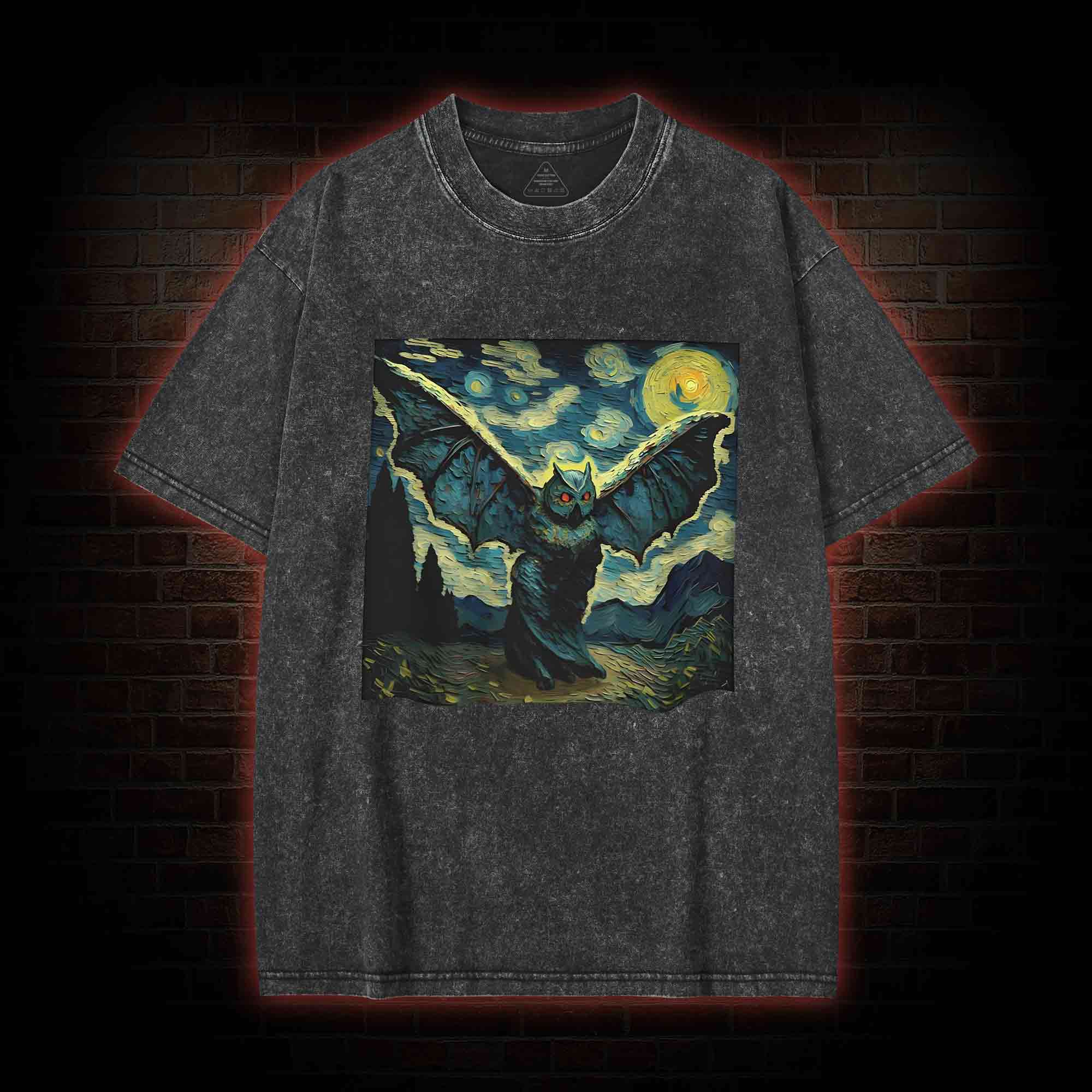 Horror Mothman Washed T-shirt