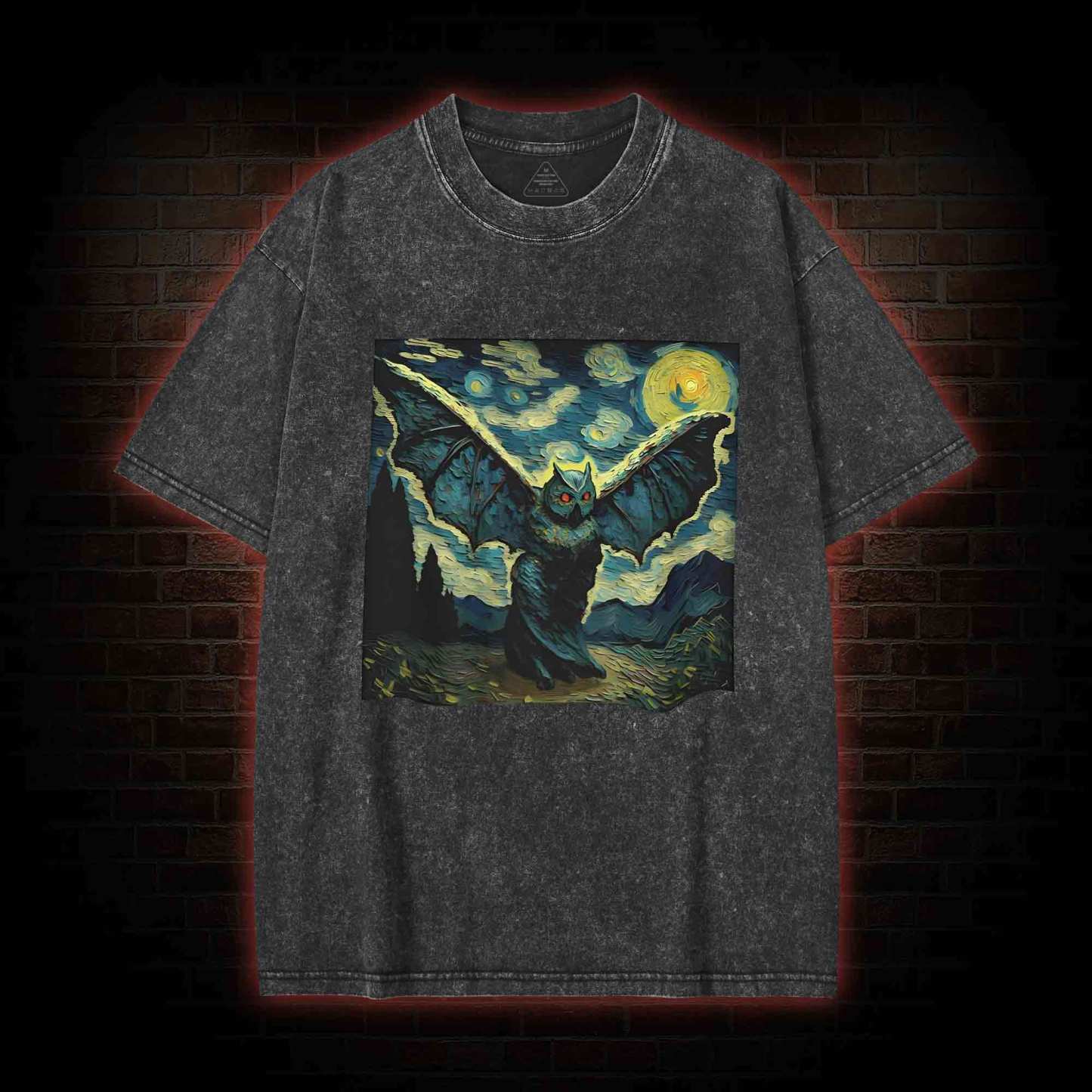 Horror Mothman Washed T-shirt