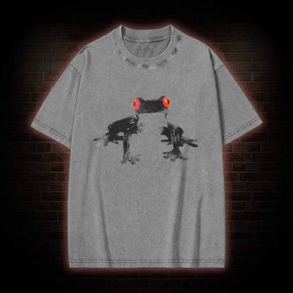 Red Eyed Tree Frog Washed T-shirt