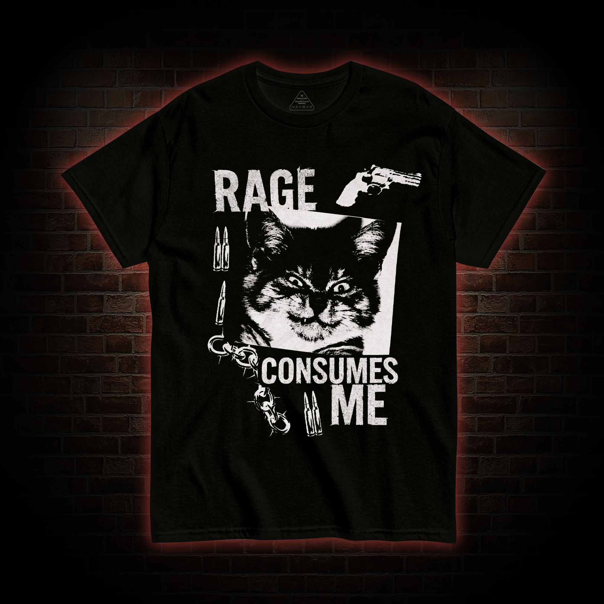 Rage Consumes Me Cat T-shirt