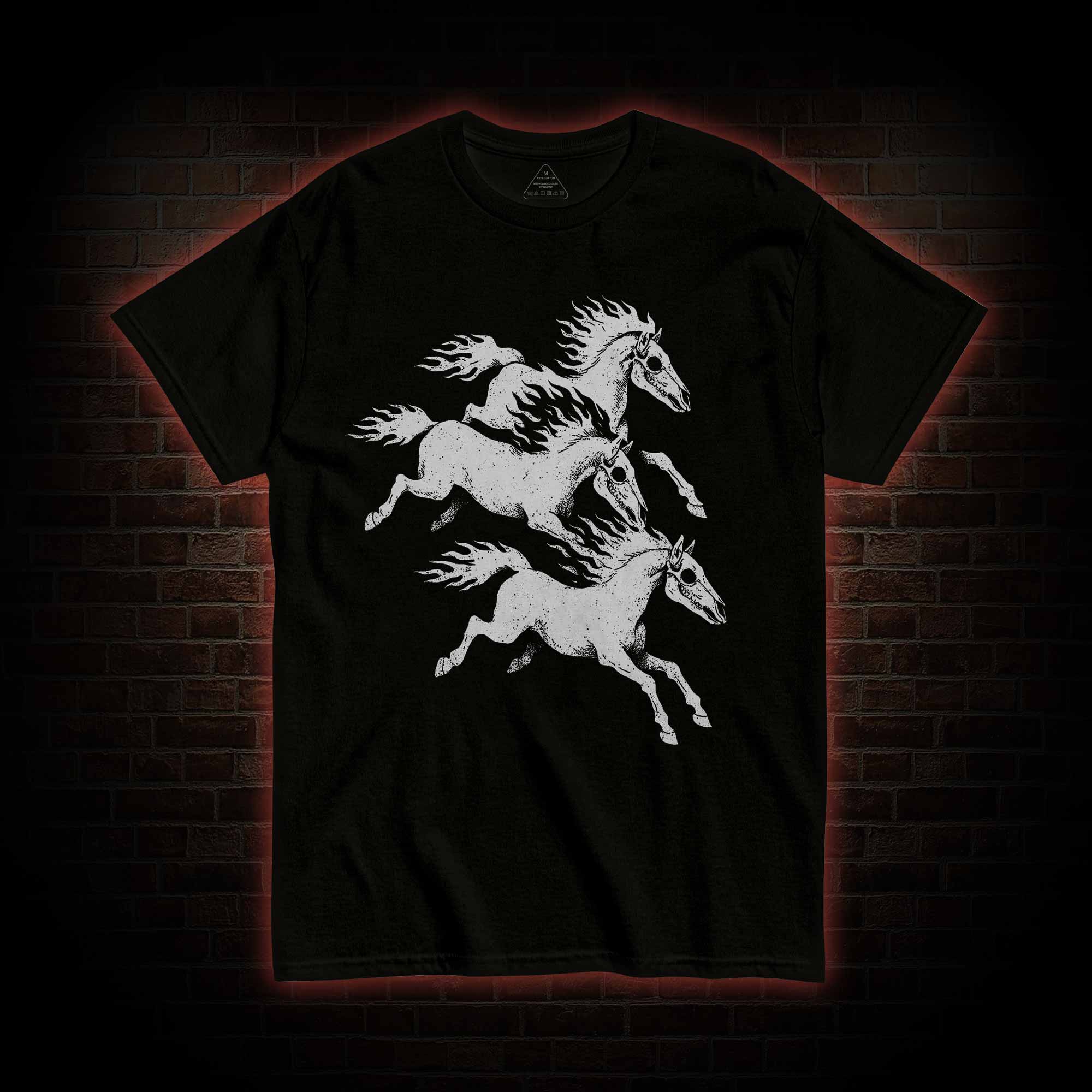 Flaming Skeleton Horses T-shirt