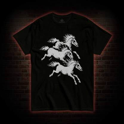 Flaming Skeleton Horses T-shirt