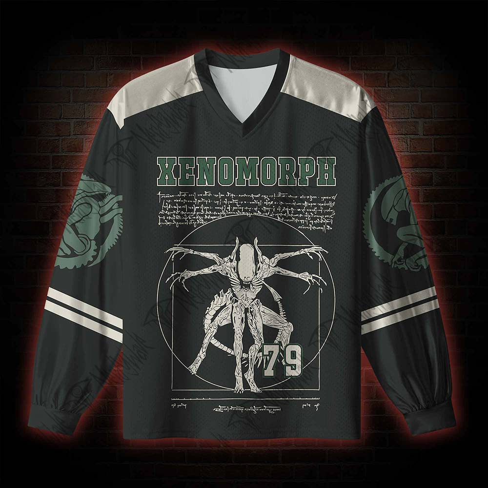 Alien Horror V-Neck Long Sleeve Jersey