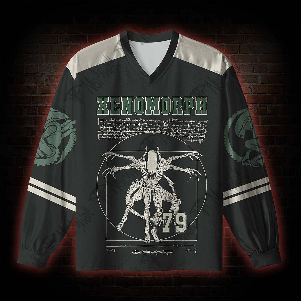 Alien Horror V-Neck Long Sleeve Jersey